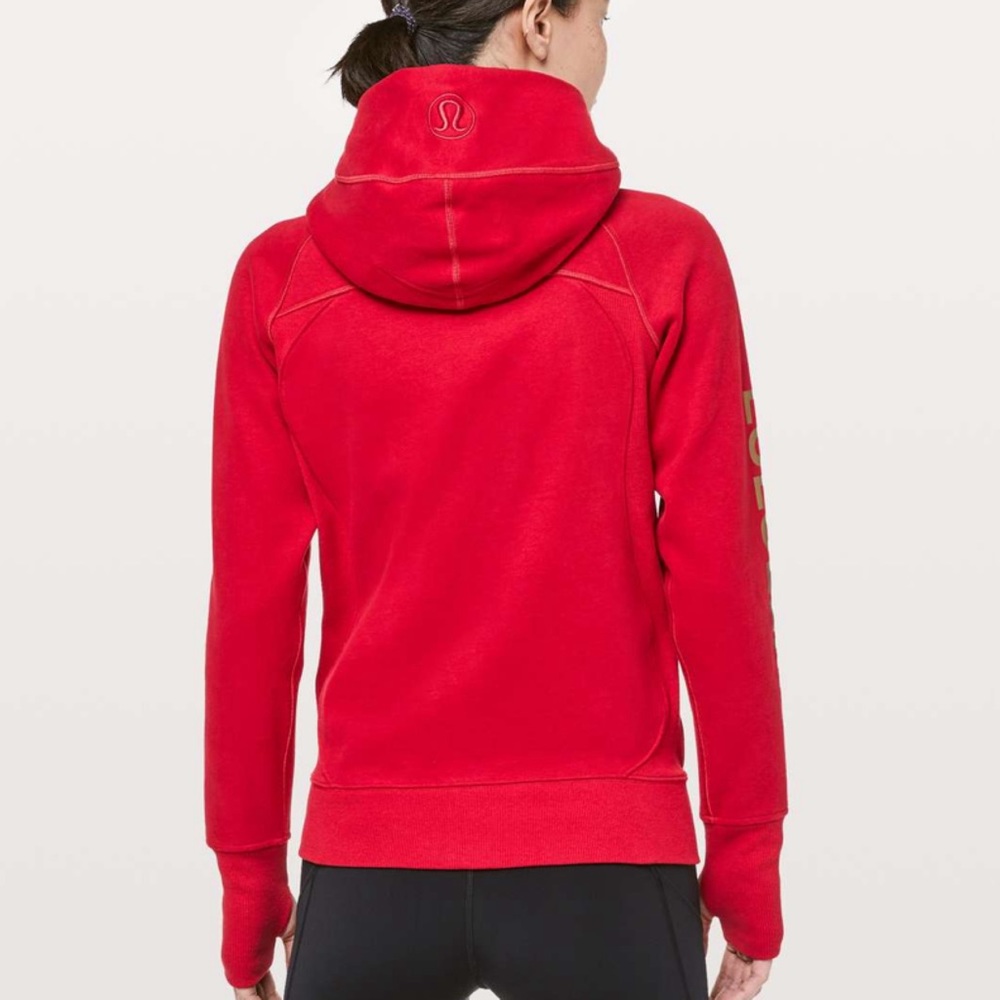 Lululemon Scuba Hoodie Cotton Fleece Jacket Lunar New Year Dark Red 12 Nwt - Picture 2 of 11